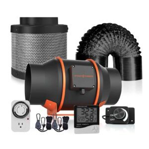 Spider Farmer 6-Inch 402 CFM Inline Fan with Speed Controller, Carbon Filter & Ducting Combo